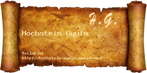Hochstein Gyula névjegykártya